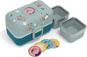 Lunchbox per bambini a 3 compartimenti - BPA libero - Sostenibile e sicuro - Verde Blu