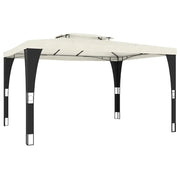 Gazebo | Pergolato con Tetto Doppio Crema 3,98x2,98 m in Acciaio