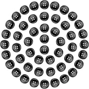 18mm Knopen a 4 gusci neri - 50 pezzi per ricamo - Knoppi a tappo per abbigliamento con scatola per l'archiviazione per il ricamo - cucito fai da te artigianato e decorazione Knoppi