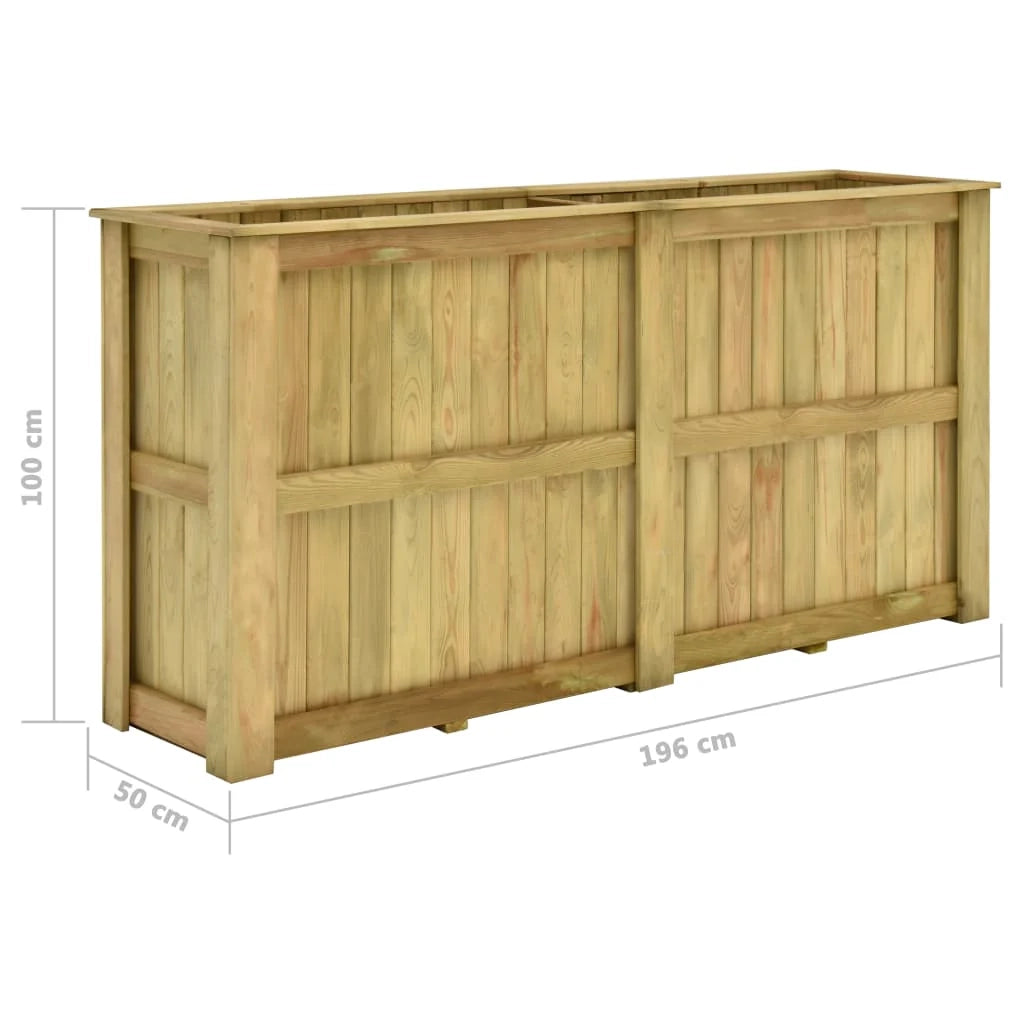 Fioriera rialzata 196 cm in legno di pino impregnato 02_0000844