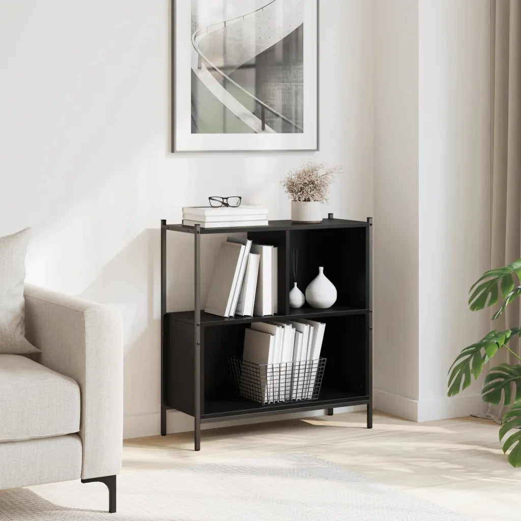 Libreria Nera 72x28x77,5 cm in Legno Multistrato 838878