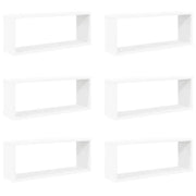 Mensole Parete a Cubo 6 pz-Set di 6 Scaffale a parete Bianche 60x15x23 cm Legno Multistrato