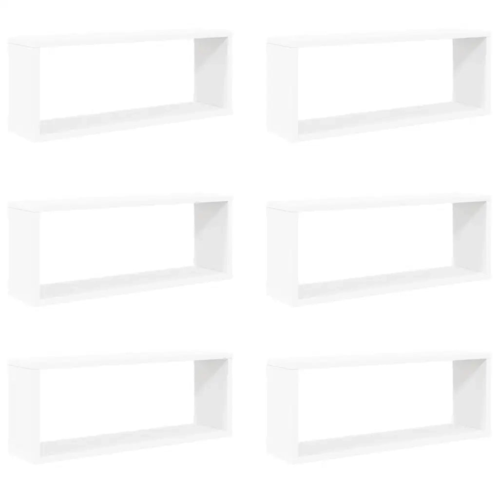 Mensole Parete a Cubo 6 pz-Set di 6 Scaffale a parete Bianche 60x15x23 cm Legno Multistrato
