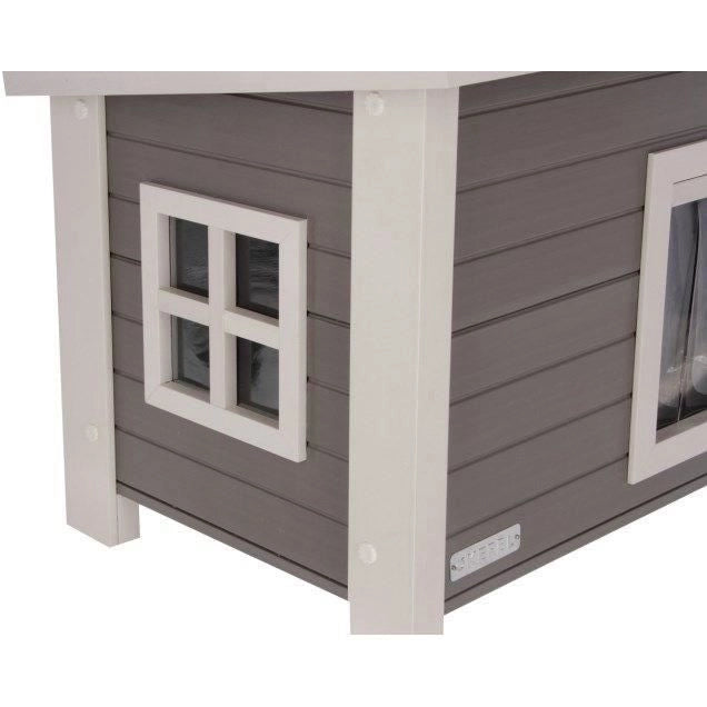 Casetta per gatti - KERBL - ECO Eli - Grigio / Bianco - 57 x 45 x 43 cm