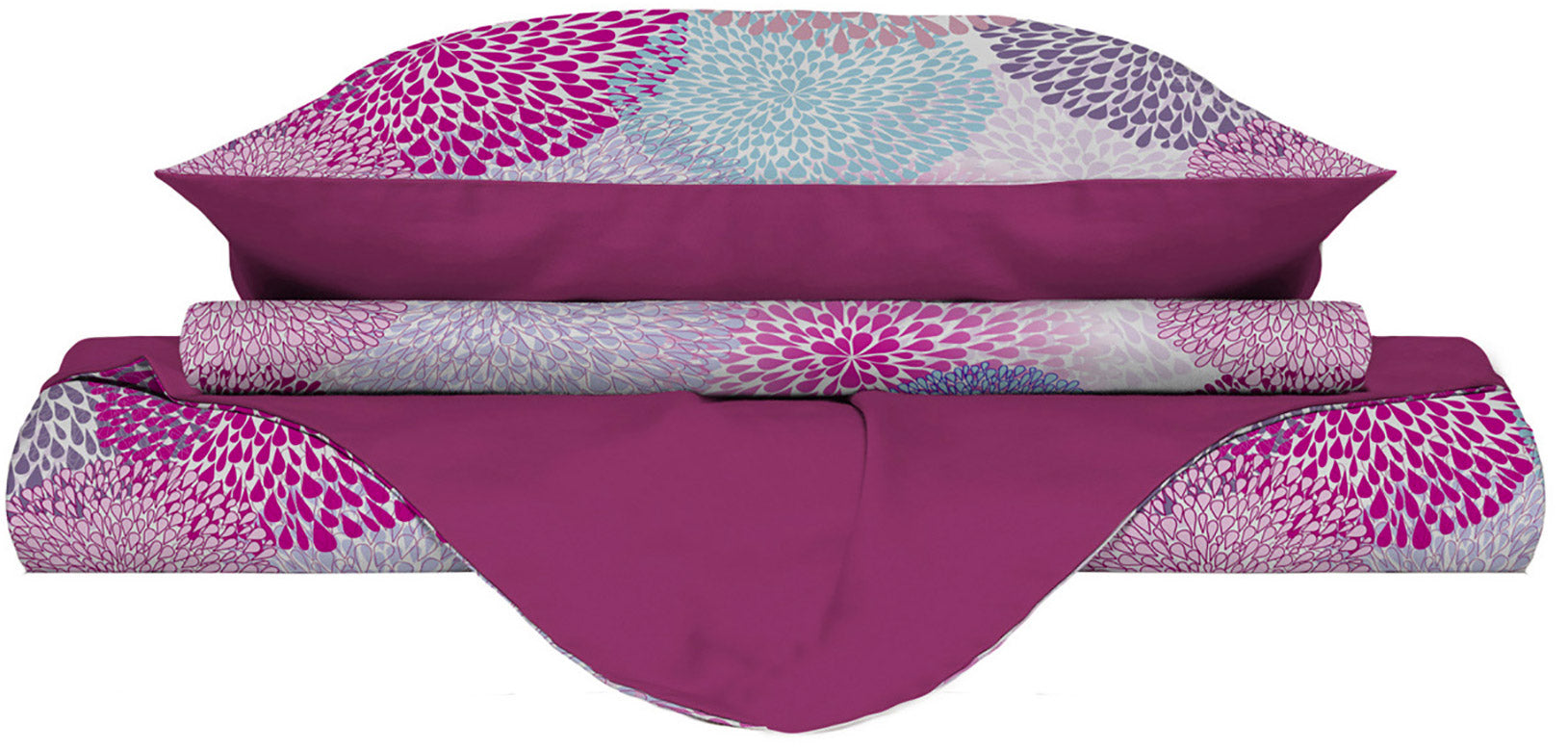 Copripiumino Singolo con Stampa sul Sacco e Federe Doubleface Soffioni