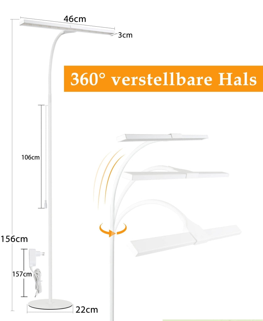 ZMH Lampada da terra a LED moderna lampada da lettura touch con timer illuminazione per ufficio
