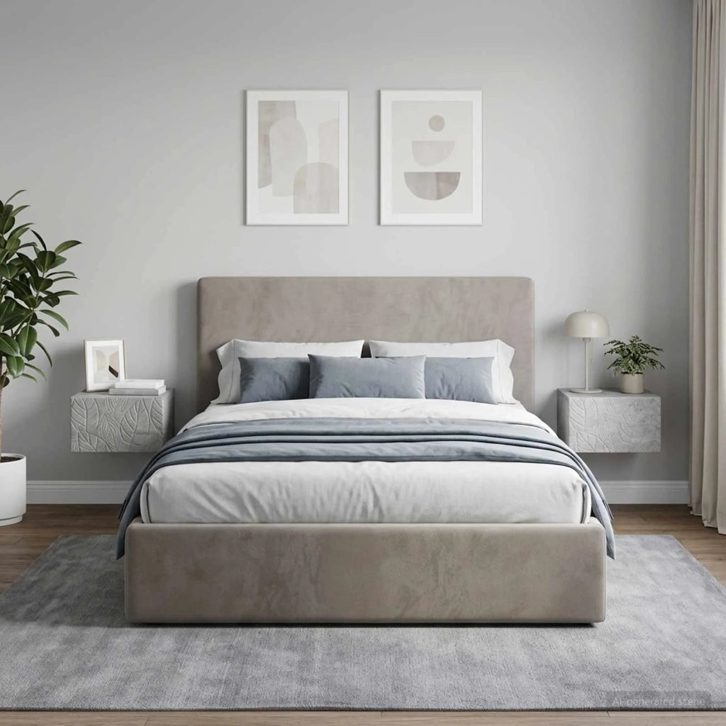Mobiletto da notte a muro 2 pcs Grigio Cemento 898792