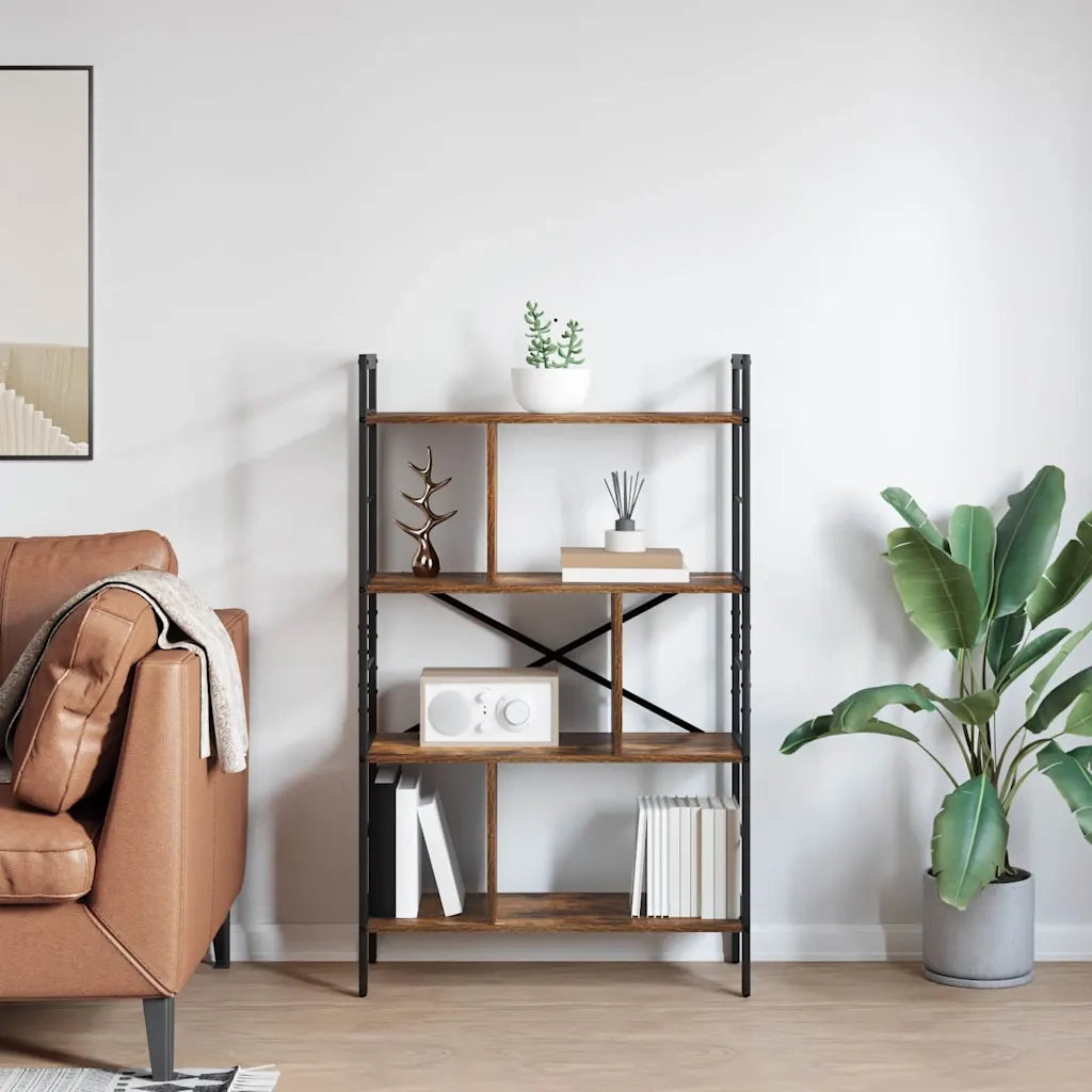 Libreria Rovere fumé 75 x 30 x 123,5 cm Legno multistrato 883966