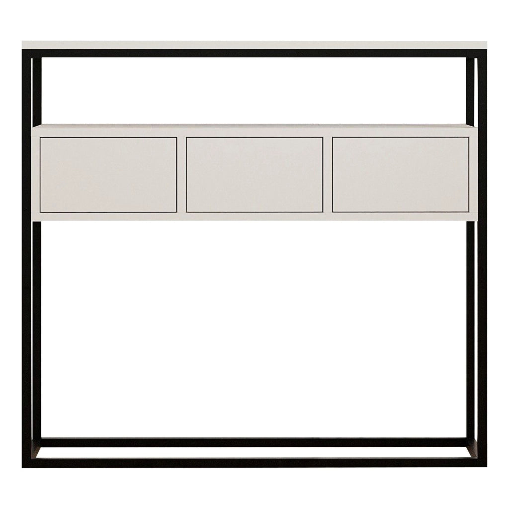 Pianfei, Consolle un Ripiano, 100x29x90h cm Bianco