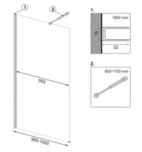 Parete Doccia Rea Aero Black Mat 100