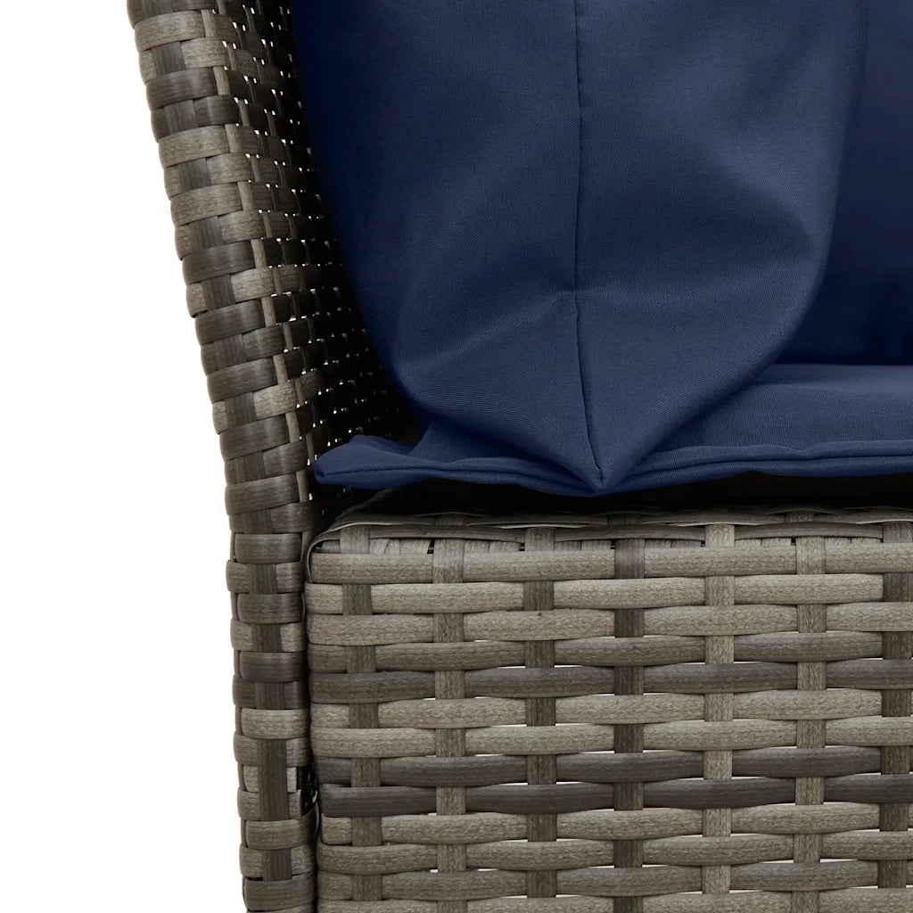 Divano da Giardino con Cuscini in Polyrattan Grigio 4104128