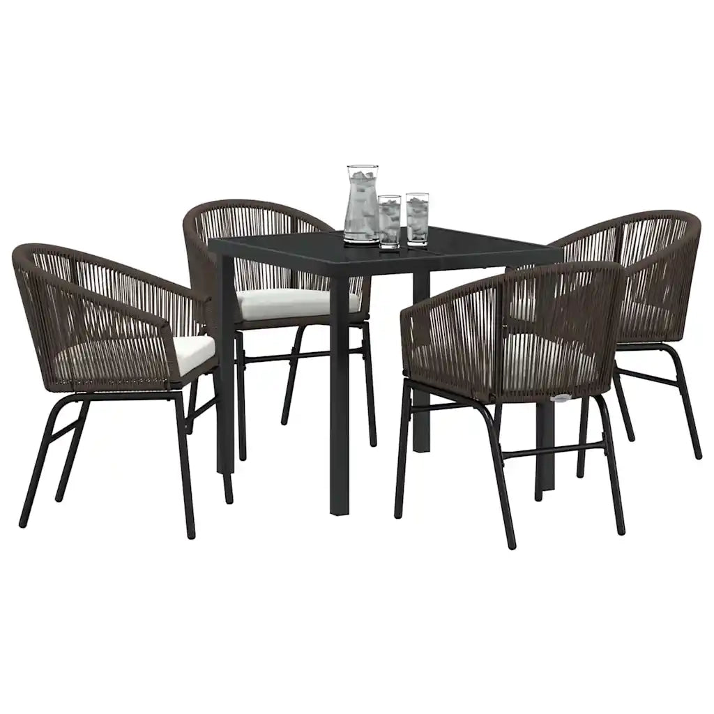 Set da Pranzo per Giardino 5 pcs Marrone