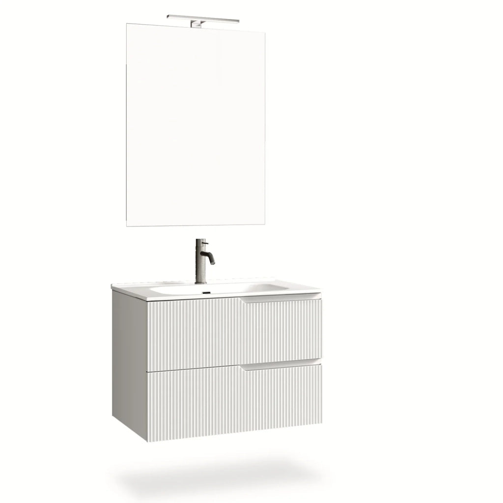 Mobile bagno composizione 4 pezzi L.81 P.46,5 H.190 cm VENERE colore bianco opaco