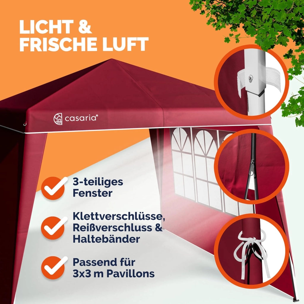 2x Pareti Laterali per Gazebo Capri 3x3m Idrorepellente Pannelli per Padiglione Giardino