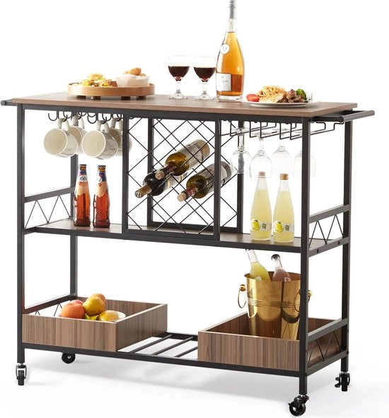 Carrello da Cucina - Con Ruote - Tavolo Supplementare - Servizio da Tavola - Carrello per Cucina - Raccogliere Spezie - Raccogliere e Archiviazione