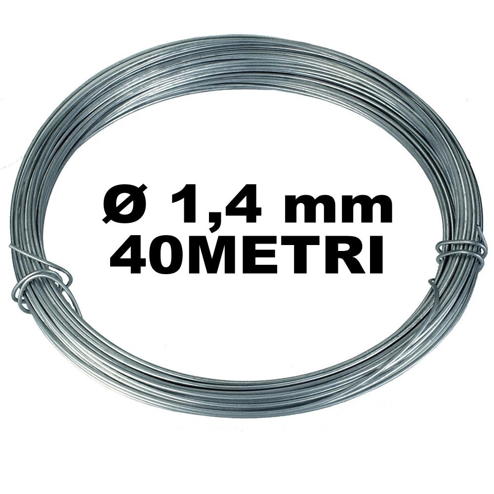 Trade Shop - Bobina Matassa Filo Ferro Filato Cromato Diametro 1,4mm Per 40 Metri -