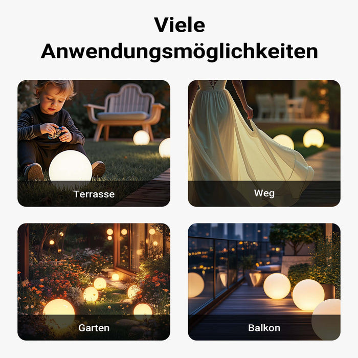 Sfera luminosa per esterno Ø30 cm Lampada da giardino con picchetto IP44 40 W Attacco E-27