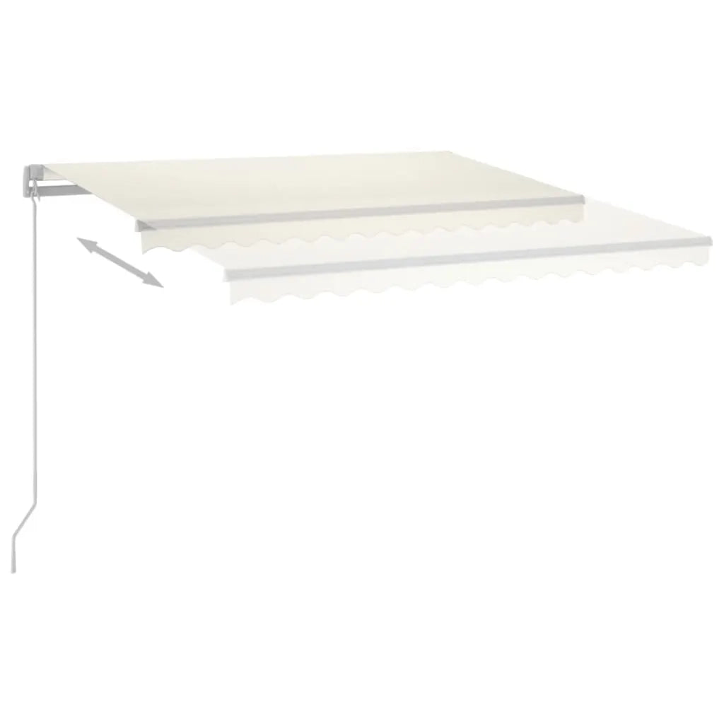 Tenda da Sole Retrattile Manuale con LED 400x350 cm Crema 3068982
