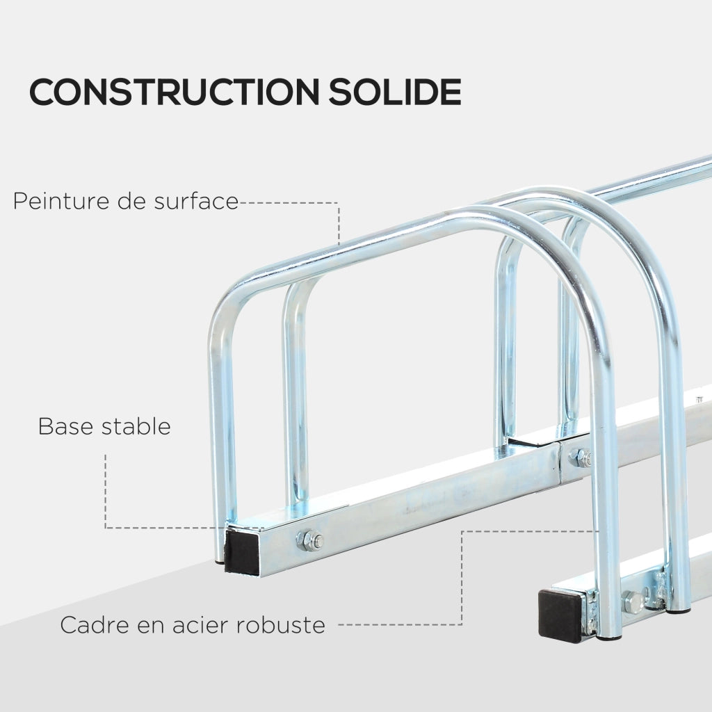 Portabiciclette per 4 Biciclette ¨C zephmum ¨C Argento 110x33x27 cm