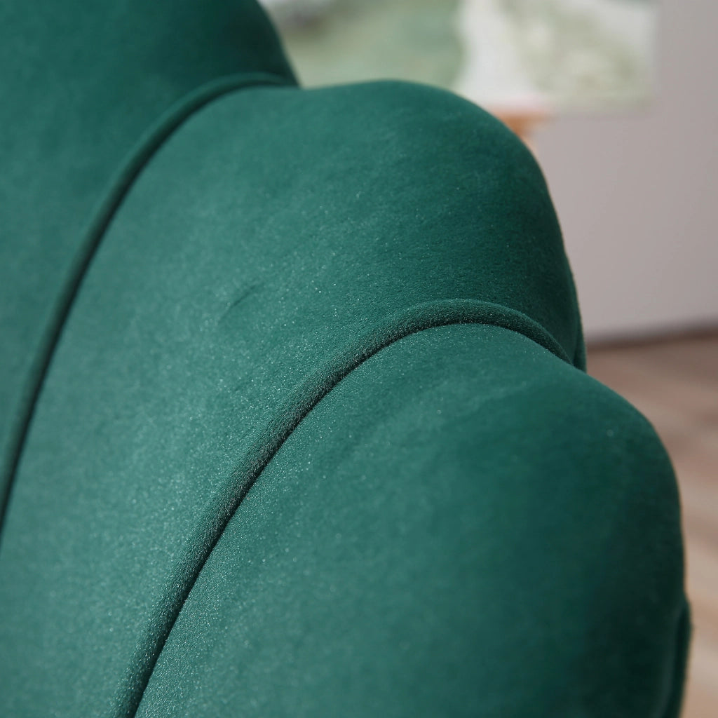 Poltrona Vintage in Velluto Verde ¨C Zephmum ¨C Poltroncina da Camera