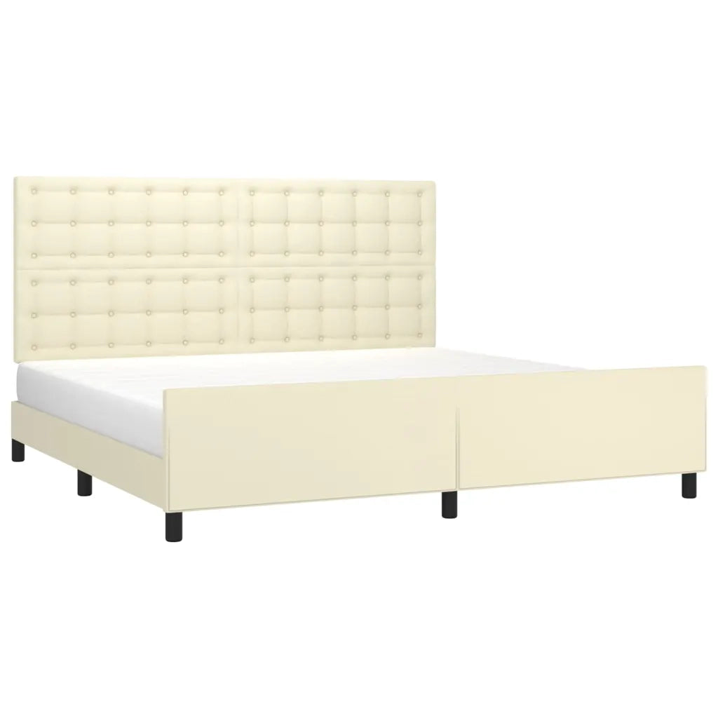 Giroletto con Testiera Crema 200x200 cm in Similpelle cod mxl 62190