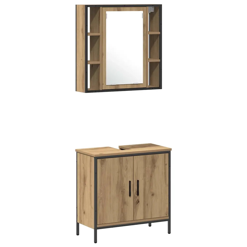Unità da Bagno con lo scaffale 3 pcs Marrone Legno multistrato 3334384