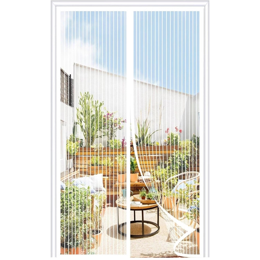 Trade Shop - Zanzariera Universale 120x230cm Bianca Chiusura Automatica Magnetica Porte Finestre 622135 -