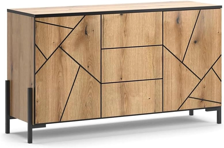 Credenza Hatto, Rovere, 84 x 80.1 cm, adatto per riporre e conservare in camera da letto