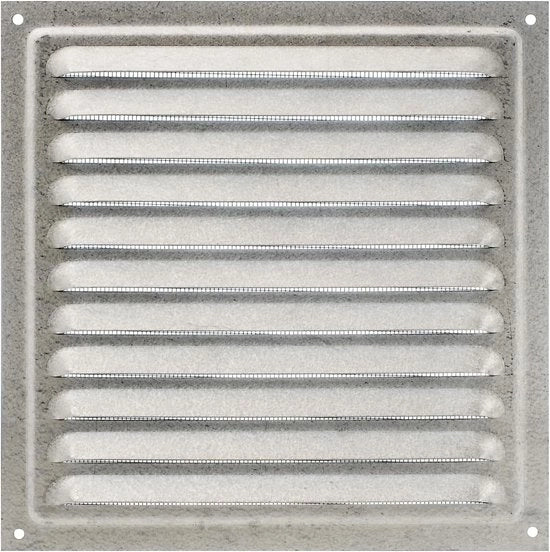Rostello di ventilazione in acciaio galvanizzato con rete antinsettiche - Duraturo - 20 x 20 cm - Esterno e Interno