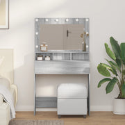 Toeletta  con luci LED Grigio Sonoma 79x41x135 cm