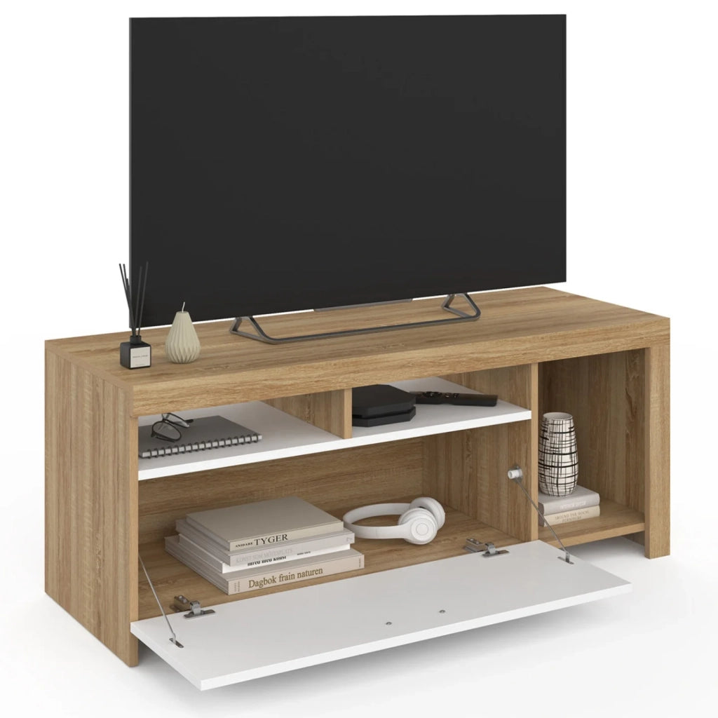 IDMarket - Porta TV armadio in legno e bianco MALO