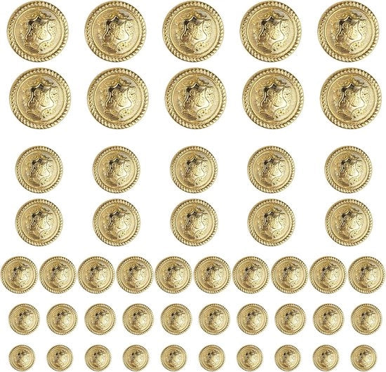 Decorazioni in oro da 50 pezzi - 5 misure - adatte per abbigliamento