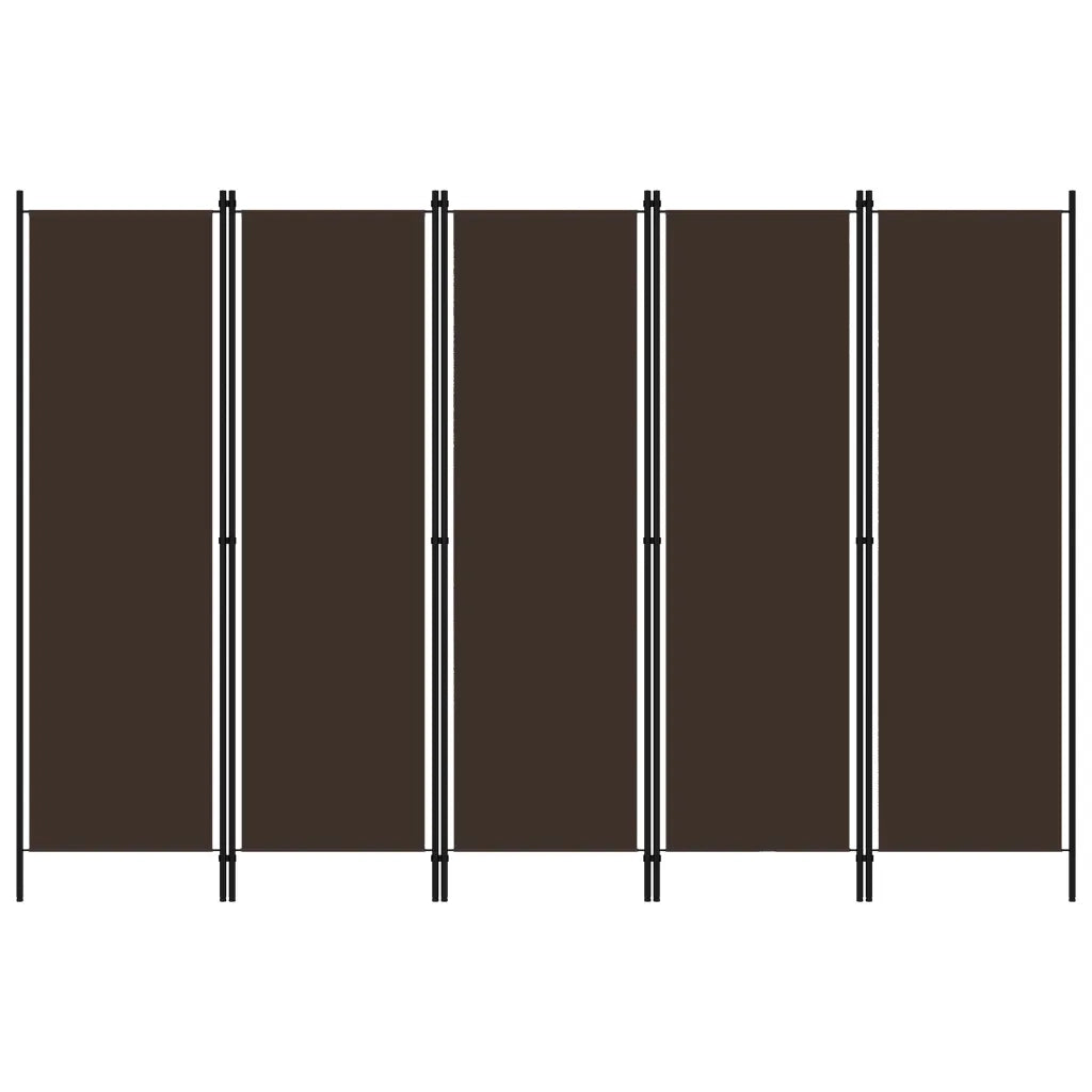 Paravento a 5 Pannelli Marrone 250x180 cm cod mxl 71989