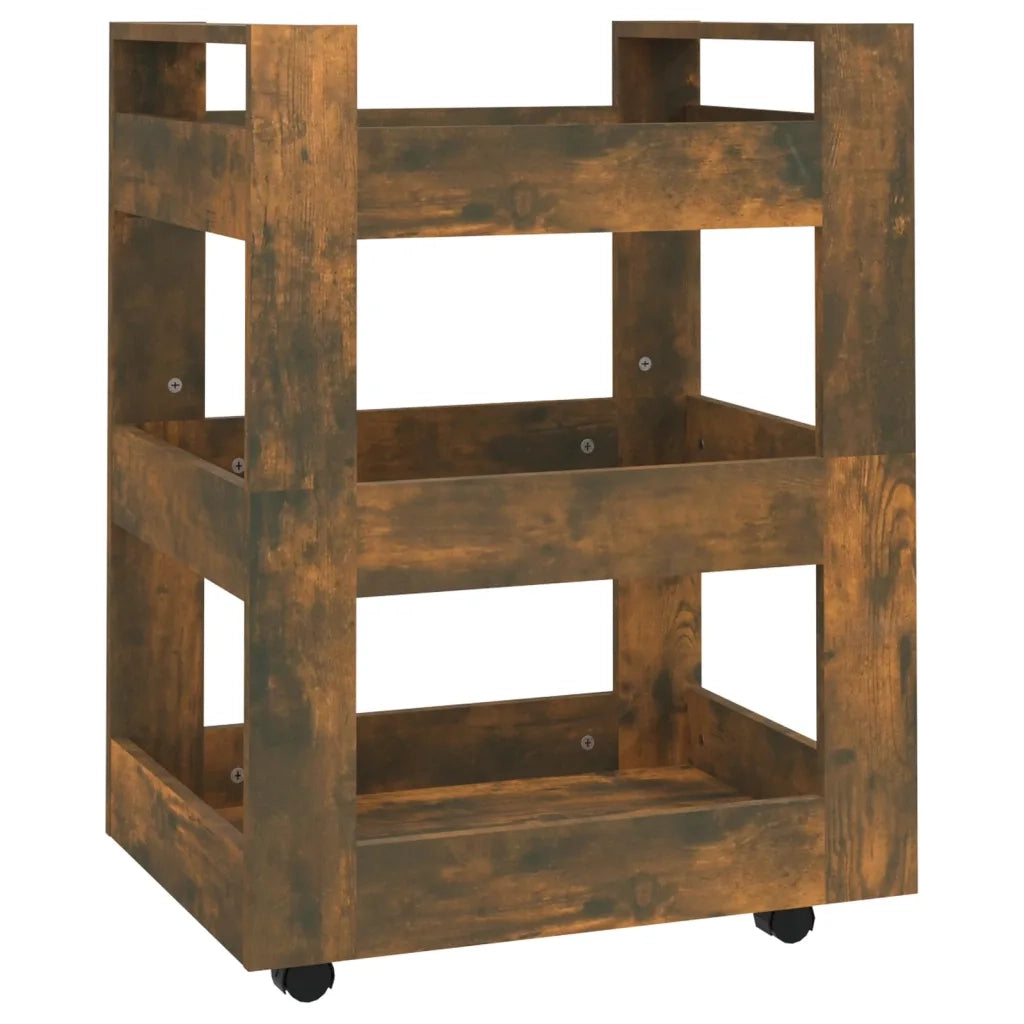 Carrello da Cucina rovere fumo 60x45x80 cm Legno Multistrato cod mxl 76745