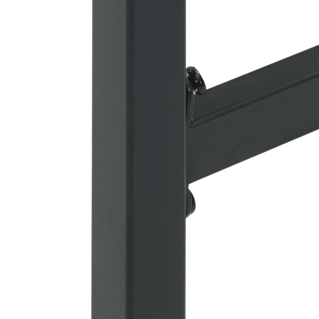 Set Bar da Giardino 3pz | Set Salotto da Giardino Nero in Acciaio Verniciato a Polvere