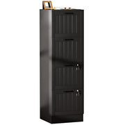 Scrivania con cassetti e sospensioni ¨C Zephmum ¨C Nero 40x40x131 cm