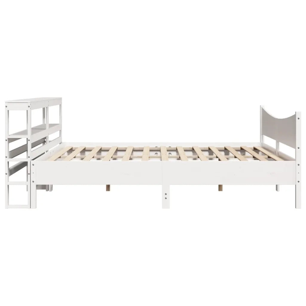 Giroletto con Testiera Bianco 180x200 cm Massello Pino