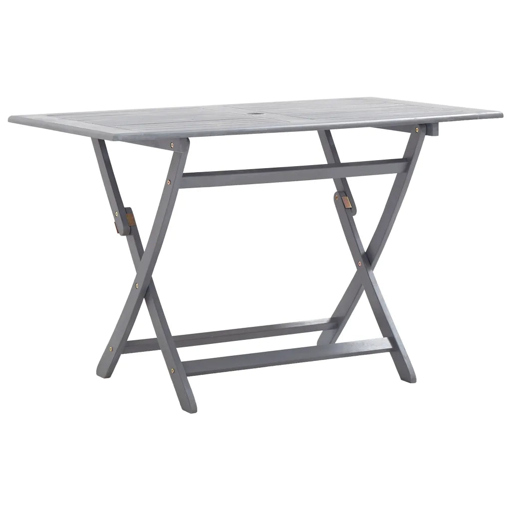 Set da Pranzo per Giardino 5 pz Legno Massello di Acacia Grigio cod mxl 35419