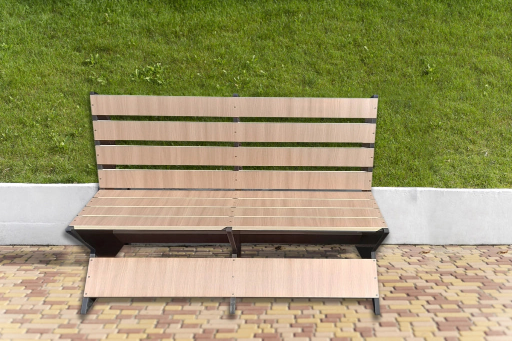 Panchina Mod. Lope in Wpc e Forex da 20 mm alta densità misura 120x75x100 cm - profondità seduta 45 cm
