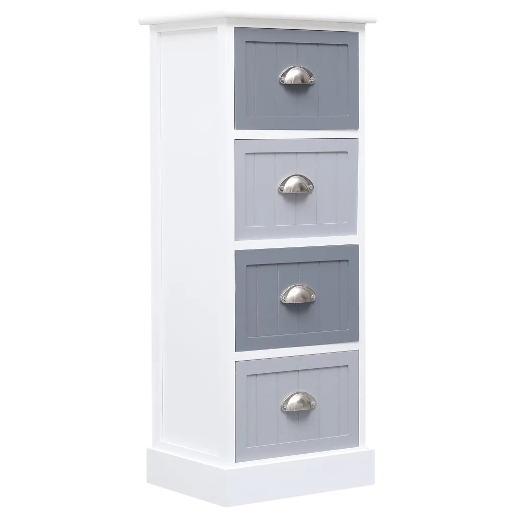 Comodo mobiletto laterale con 4 cassetti 35 x 30 x 90 cm stile moderno arredamento d'interni legno bianco 02_0046459