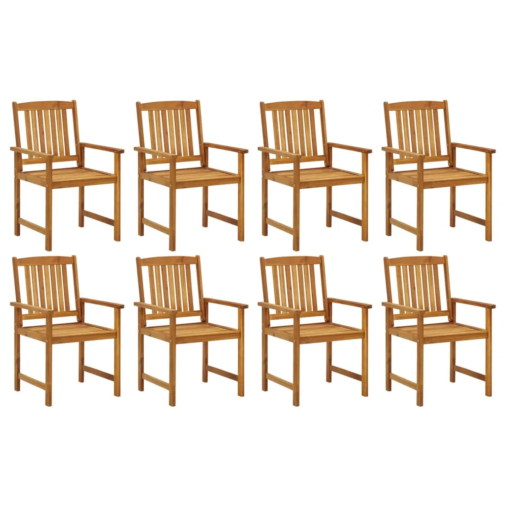 Sedie da Giardino con Cuscini 8 pz in Legno Massello di Acacia 3078175