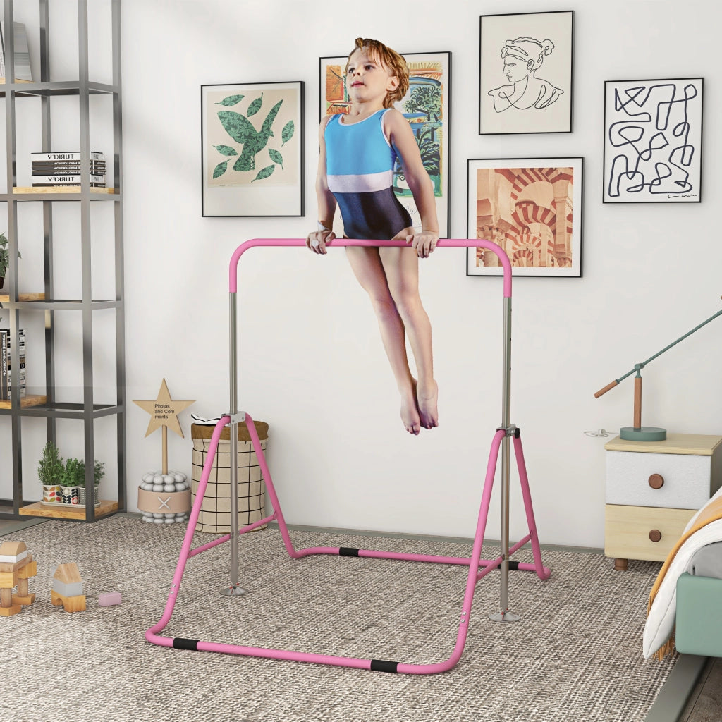 Barra Pieghevole per Ginnastica Artistica ¨C zephmum ¨C Altezza Regolabile, Rosa