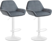 Set di 2 sgabelli da bar Braga velluto bianco 4