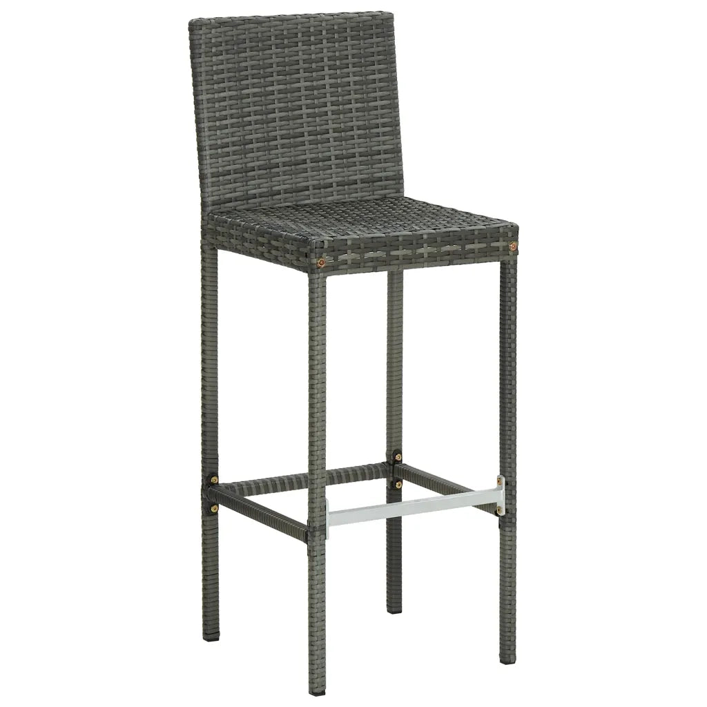 Sgabelli da Bar con Cuscini 4 pz Grigi in Polyrattan cod mxl 75897