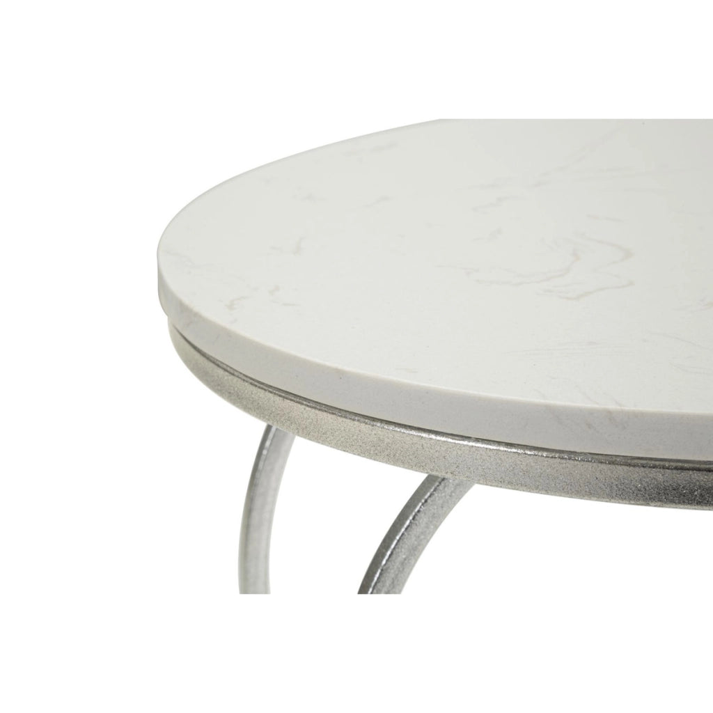 Tavolino Cuore 1, Argento, Metallo, 40x40x45,5 cm