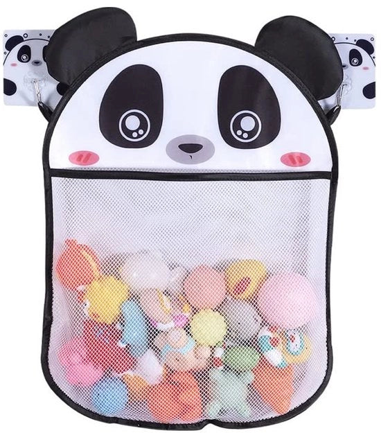 Supporto per giocattoli da bagno Panda - Ospita giocattoli da bagno - Raccogliere - Permeabile all'aria - 2 maniglie - 45 x 35 cm - Supporto per giocattoli da bagno