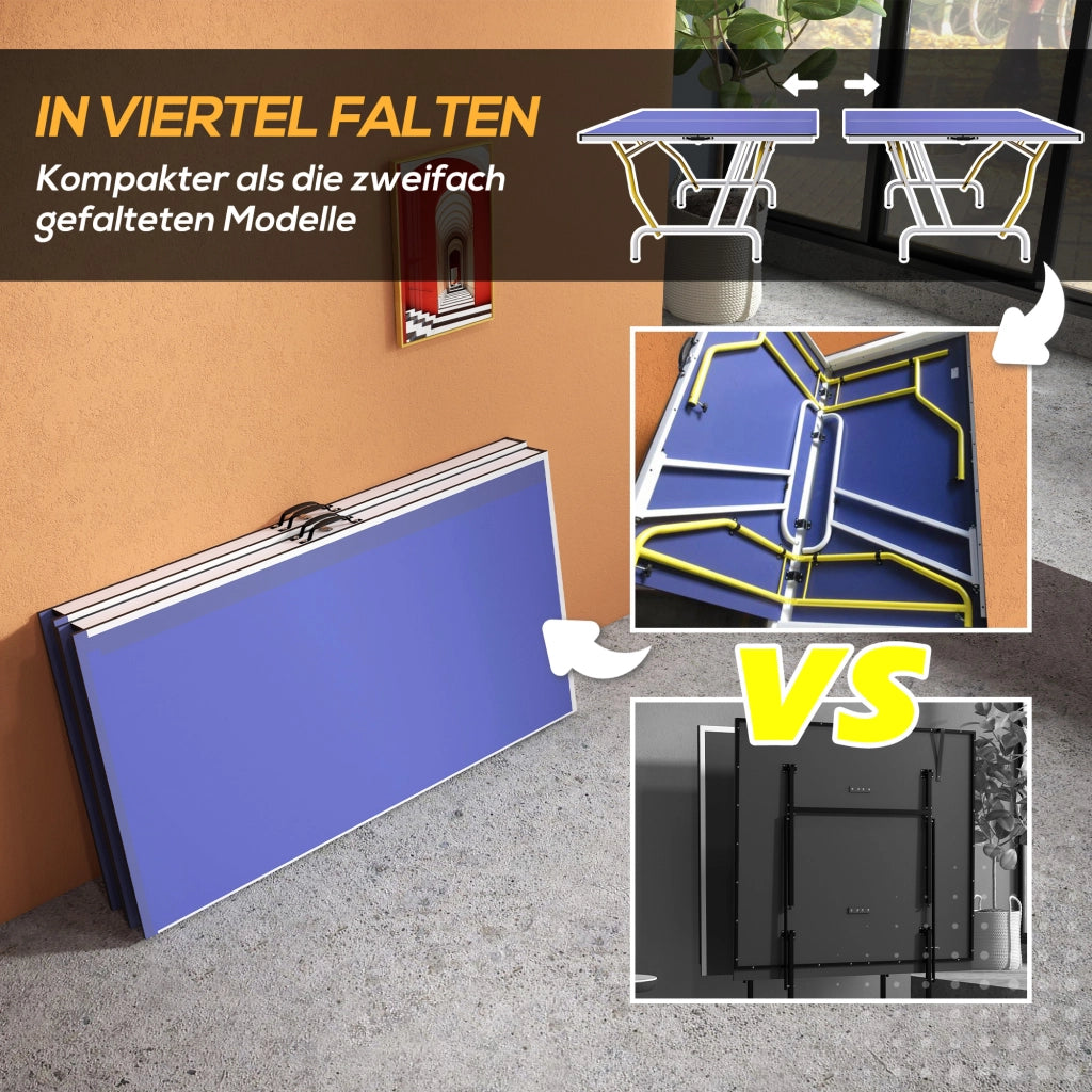 Tavolo da ping pong pieghevole ¨C zephmum ¨C blu, metallo, 274x152x76cm
