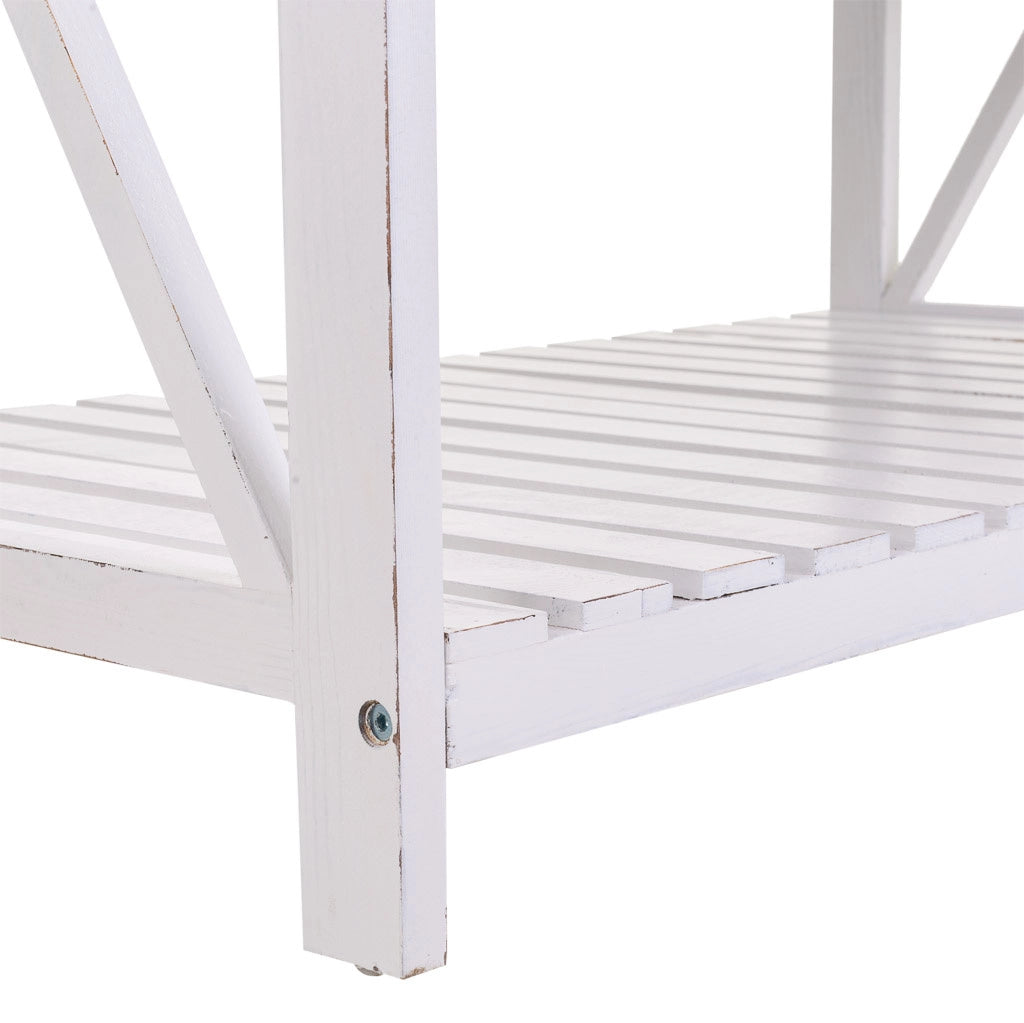 Tavolino in legno bianco 92x53x46h