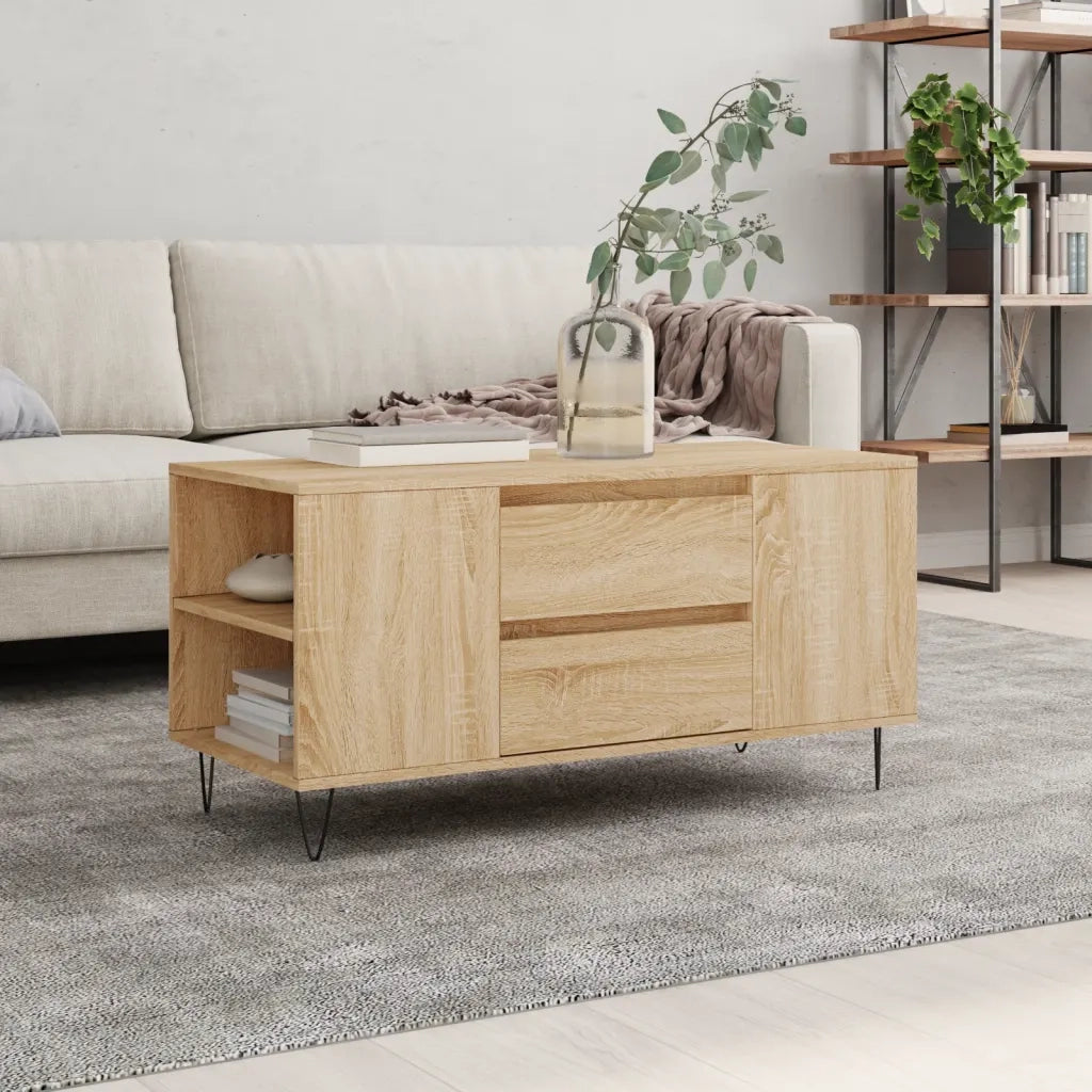 Tavolino Salotto-Tavolino da soggiorno-Tavolo Rovere Sonoma 102x44,5x50 cm Legno Multistrato 751420