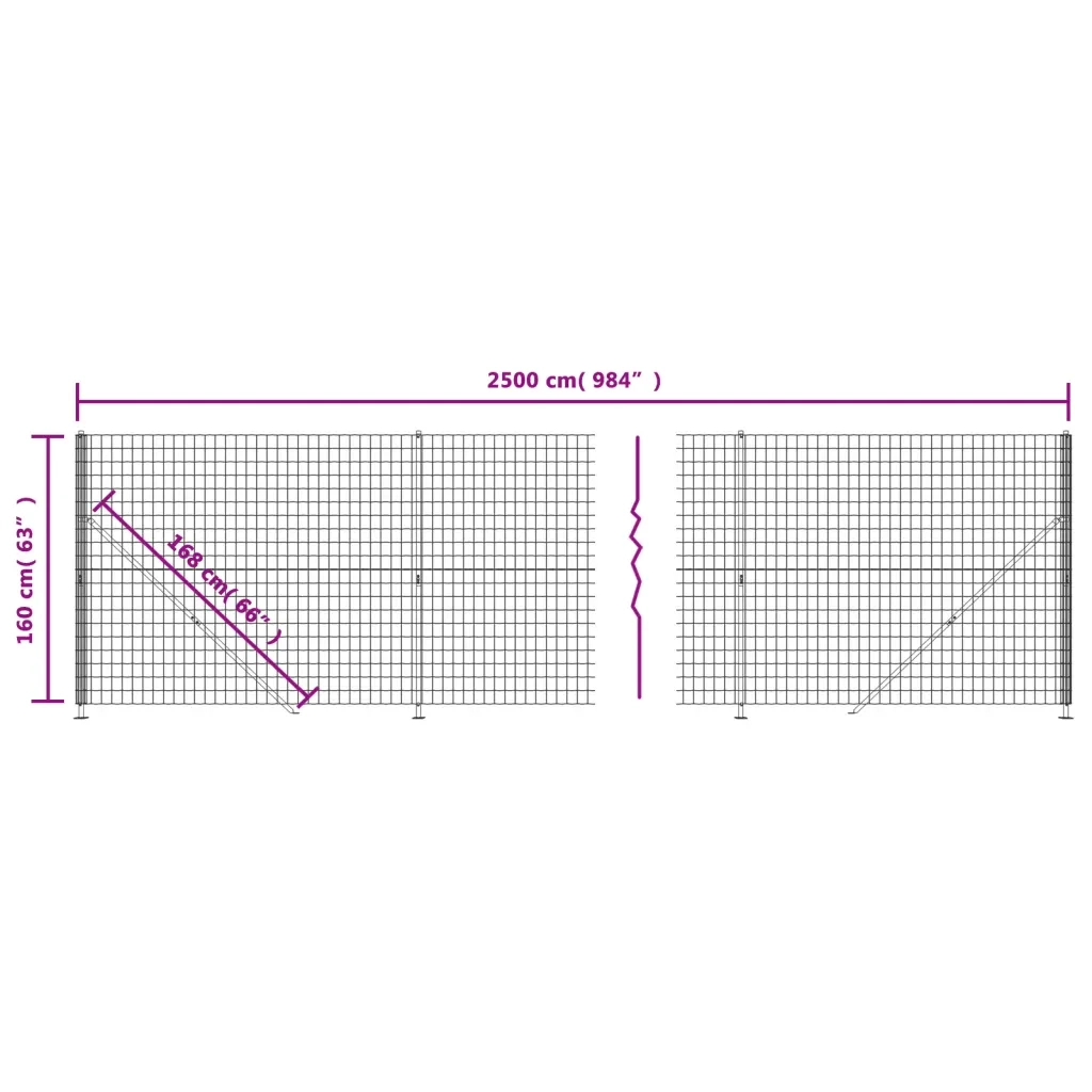 Recinzione Metallica con Flangia Verde 1,6x25 m 154172